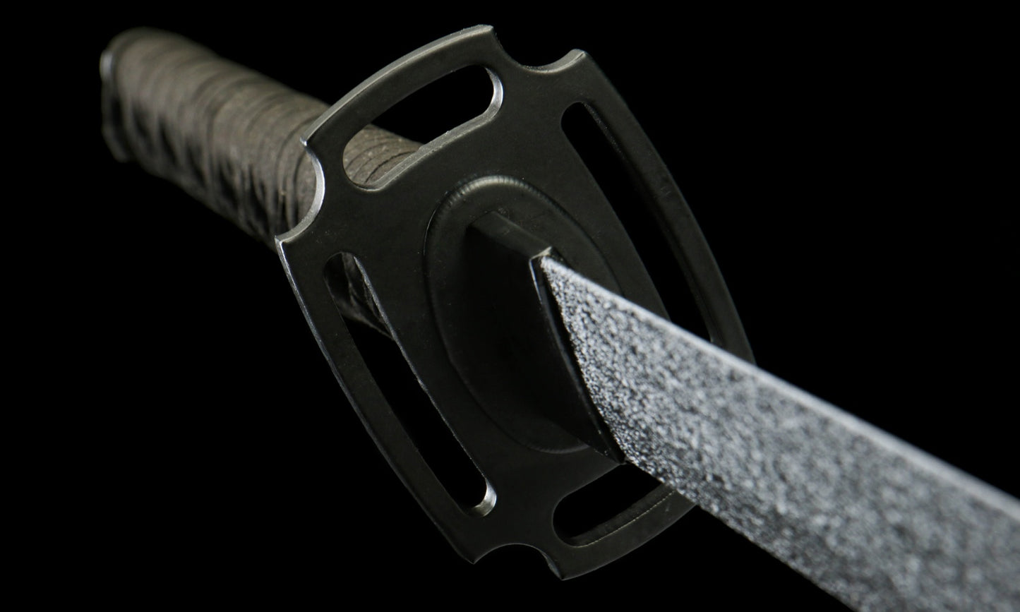 Reaper Straight Katana Sword - 72cm Titanium-coated Carbon Steel Blade, G10 Handle, Lacquered Wood Sheath, Maruten Oil Quenched | Handcrafted Collectible Sword (Model 810)