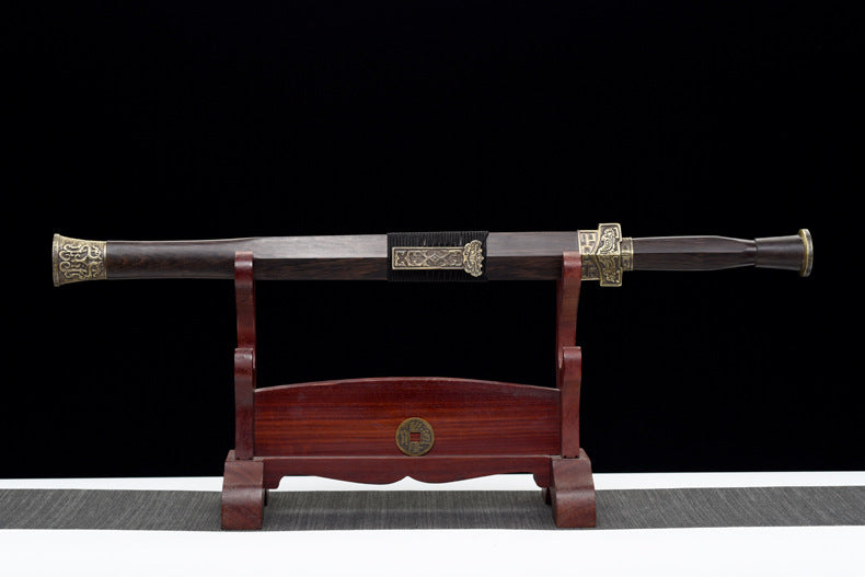 General's Command - Black Sandalwood Chinese Sword | Thousand-layer Steel Hand-Forged | Collector's Grade Art Piece