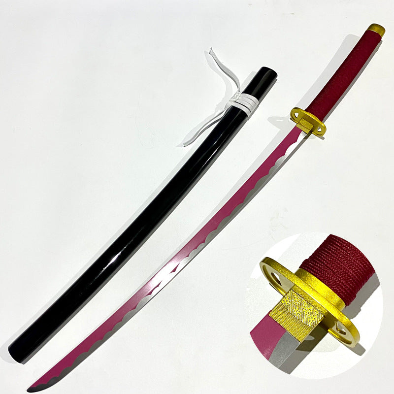 Pink Anime Sword - Popular Character Themed Collectible, Chrome Steel Blade with Wood Sheath, 104cm Overall & 1kg Lightweight