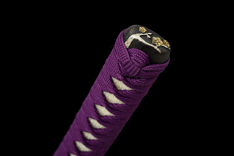 "Zhi Ruo" Japanese Samurai Sword, Hand-Polished Plain Blade & Lacquered Wood Sheath (102cm Overall), Non-Sharpened Collectible Sword for Display & Gift, Includes Brocade Box