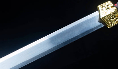 Tian Han Jian, 106cm & 1.25kg, High Manganese Steel Blade with Leather Wood Sheath, Classic Chinese Sword Design