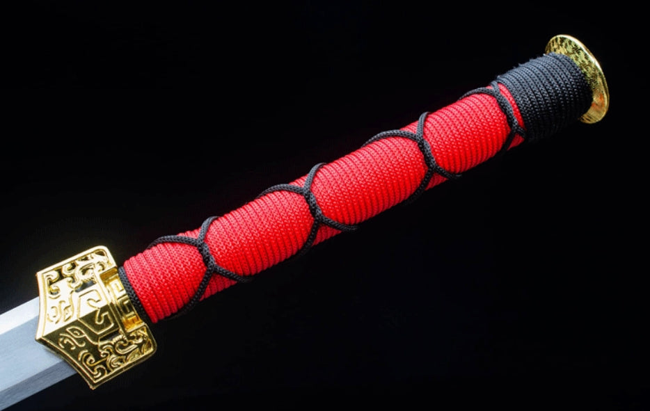 Tian Han Jian, 106cm & 1.25kg, High Manganese Steel Blade with Leather Wood Sheath, Classic Chinese Sword Design