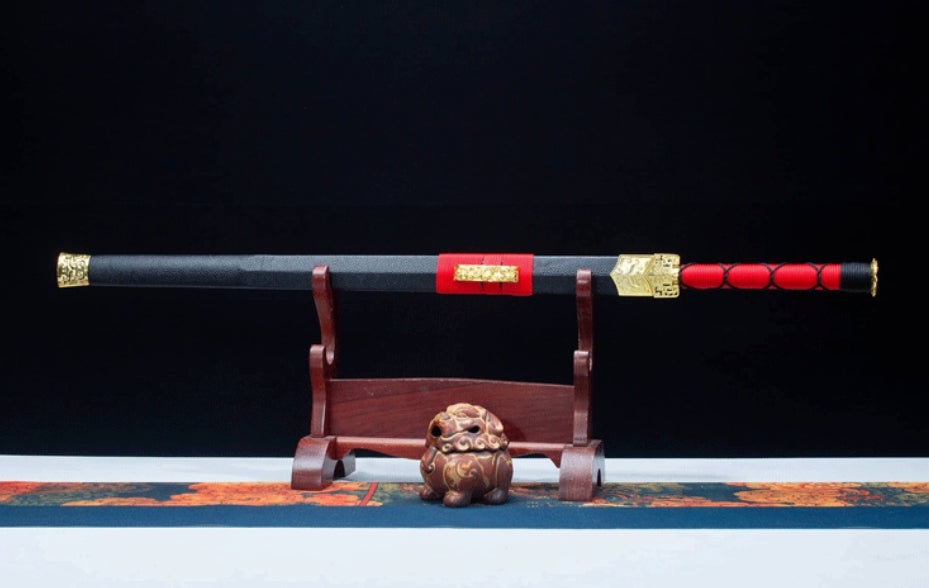 Tian Han Jian, 106cm & 1.25kg, High Manganese Steel Blade with Leather Wood Sheath, Classic Chinese Sword Design