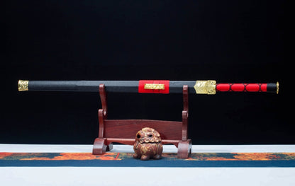 Tian Han Jian, 106cm & 1.25kg, High Manganese Steel Blade with Leather Wood Sheath, Classic Chinese Sword Design