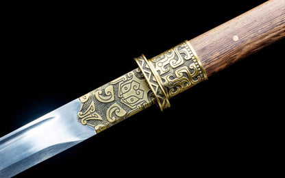 Hades Movie-Style Dao, Hand-Forged High Manganese Steel Chinese Sword, 74cm Blade with Rosewood Sheath, 106cm Total Length