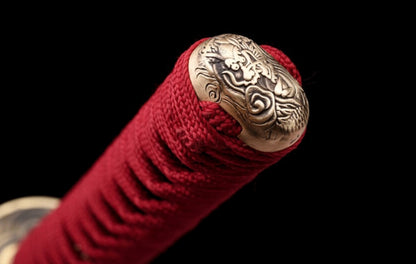 Red Princess - Anime Style Collectible Katana, Pattern Steel Blade, Hand-Carved Lacquered Wood Saya, 103cm Overall, Lightweight 1.3kg