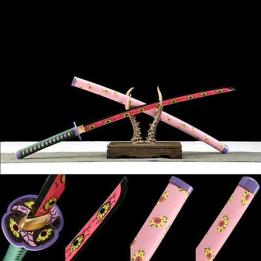 Japanese Anime real Katana 1045 Steel Blade Alloy Fittings Pink Scabbard Display Cosplay Collection