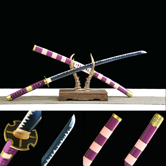 2nd Generation Kitetsu - Anime Style Collectible Sword, 1045 Steel Oil-Quenched, Green Bark Wood Sheath, 103cm, Limited Model 370,Battle-ready katana