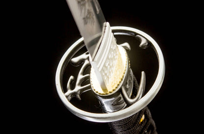 Xiao Zhu Samurai Movie Sword, High Manganese Steel Katana, 73cm Blade & 1.30kg Weight, Lacquered Wood Scabbard for Collection