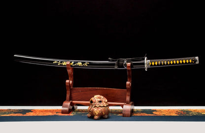Xiao Zhu Samurai Movie Sword, High Manganese Steel Katana, 73cm Blade & 1.30kg Weight, Lacquered Wood Scabbard for Collection