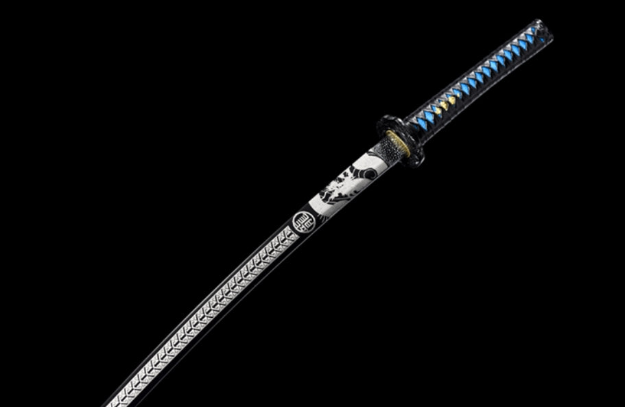 Dream Dragon Movie Katana, Forged from High Carbon Steel, 103cm Overall & 1.1kg Net Weight, Lacquered Wood Sheath, Well-Balanced