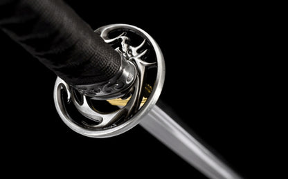 Dragon You Onikiri Movie Katana, Forged from High Manganese Steel, 70cm Blade with 0.75cm Thickness, Lacquered Wood Saya, 1.3kg Net Weight