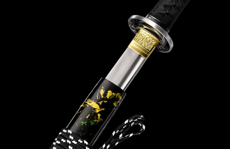 Dragon You Onikiri Movie Katana, Forged from High Manganese Steel, 70cm Blade with 0.75cm Thickness, Lacquered Wood Saya, 1.3kg Net Weight