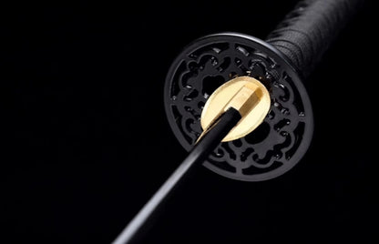 Leng Mo Anime Katana, Spring Steel Blade with Lacquered Wood Saya, 103cm & 1.35kg, Japanese-Style Display Collectible