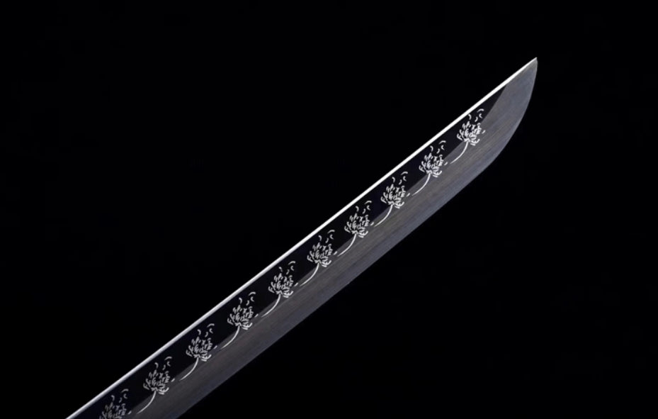 Leng Mo Anime Katana, Spring Steel Blade with Lacquered Wood Saya, 103cm & 1.35kg, Japanese-Style Display Collectible