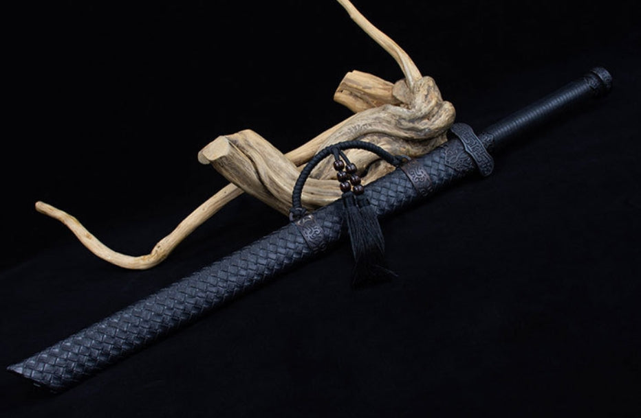 Xuan Pin Black Gold Ancient Dao, Movie-Style Collectible, 56cm High Manganese Steel Blade with PC-ABS PU Leather Sheath, 1.3kg Net Weight