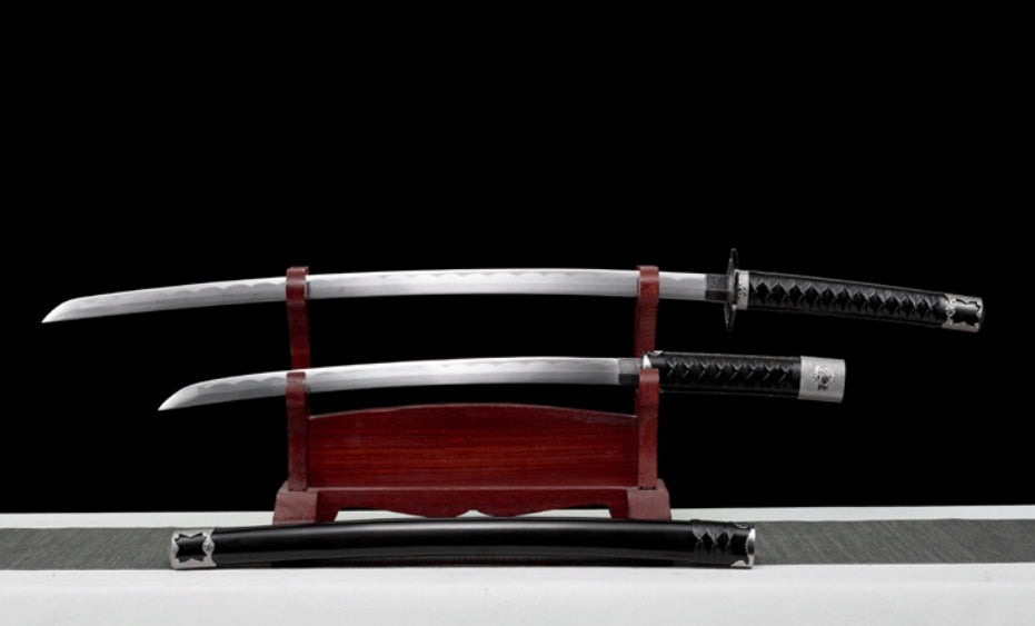 Wind Shadow Dual Swords - Japanese Long & Short Katana Set (100cm & 75cm), Movie Prop Style Twin Blades for Collection & Display,Hand-forged katana