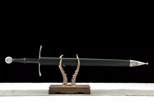 Hand-and-a-Half Style Katana – 1060 Carbon Steel Blade, Solid Wood Scabbard, Genuine Leather Handle