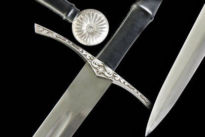 Hand-and-a-Half Style Katana – 1060 Carbon Steel Blade, Solid Wood Scabbard, Genuine Leather Handle