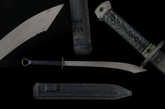 Tactical Titanium-Coated Katana - Carbon steel with titanium coating Blade, Shinogi-zukuri，Clay-tempered hamon， Oil quenching, tempering,Battle-ready katana