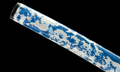 2025 NEW "Ocean Shadow" Hand-Forged Katana Sword - T10 Clay-Tempered Hamon/Japanese Gold Foil Lacquer Sheath - Copper Fittings with Gold & Silver Inlay - Oil-Quenched & Tempered (40.5" Overall) No.2450Battle-ready katana