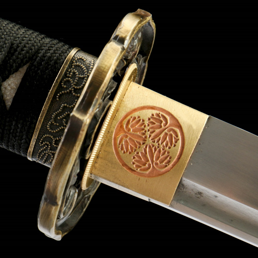 Yogarasu Katana 370 - Oil Quenched 1065 Steel with Raven Feather Hamon,Battle-ready katana