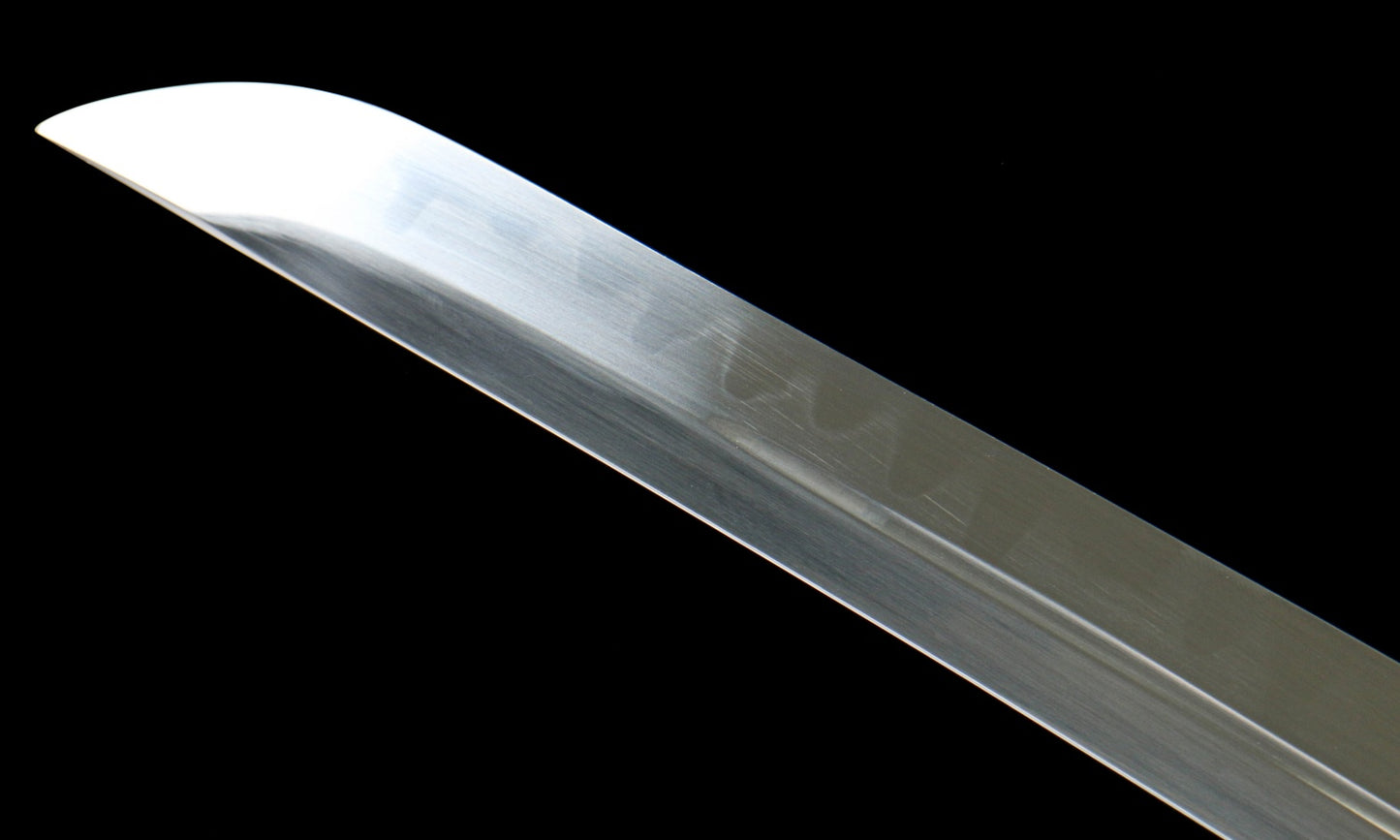 "Abyssal Peacock" T10 Hamon Katana - 28.3" Shadow Blade | Forged Iron Fittings with Obsidian Lacquered Saya | No.670Hand-forged katana