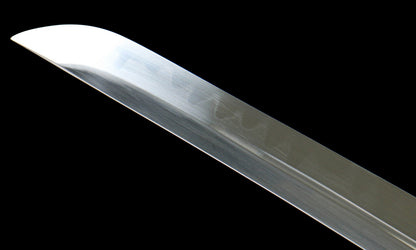 "Abyssal Peacock" T10 Hamon Katana - 28.3" Shadow Blade | Forged Iron Fittings with Obsidian Lacquered Saya | No.670Hand-forged katana