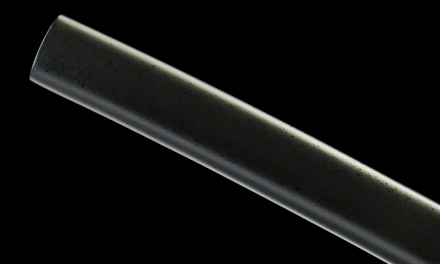 "Abyssal Peacock" T10 Hamon Katana - 28.3" Shadow Blade | Forged Iron Fittings with Obsidian Lacquered Saya | No.670Hand-forged katana