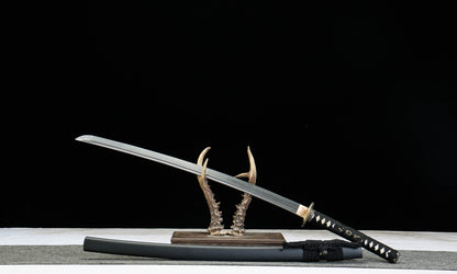 ‌Samurai Sword Series 750 - 0.7cm Thick Clay-Tempered Blade, Blue Birch Wood Sheath - Martial Arts & Display,Battle-ready katana