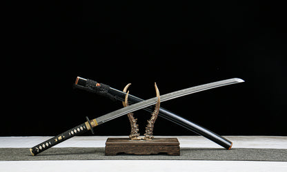 Hand-Forged "Luminous Star" Katana - 28.3" Laminated Steel Blade | Iron Mounts & Cedar Saya | No.2810Hand-forged katana