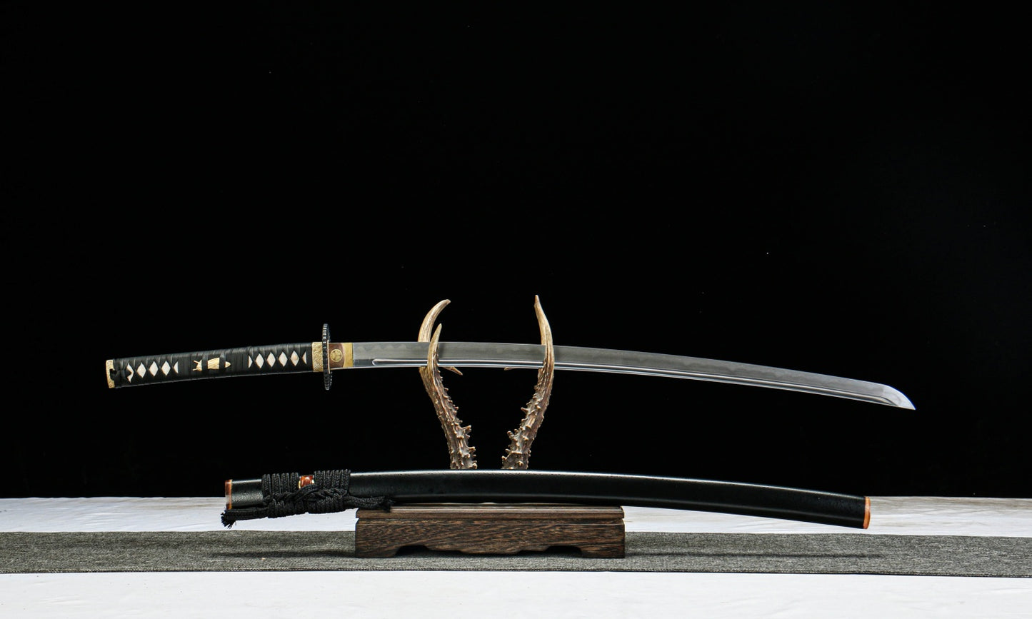 Hand-Forged "Luminous Star" Katana - 28.3" Laminated Steel Blade | Iron Mounts & Cedar Saya | No.2810Hand-forged katana
