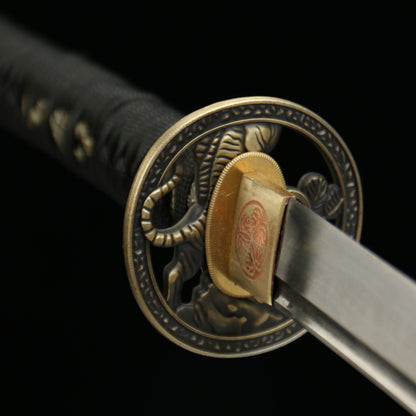 ‌Samurai Sword Series 750 - 0.7cm Thick Clay-Tempered Blade, Blue Birch Wood Sheath - Martial Arts & Display,Battle-ready katana