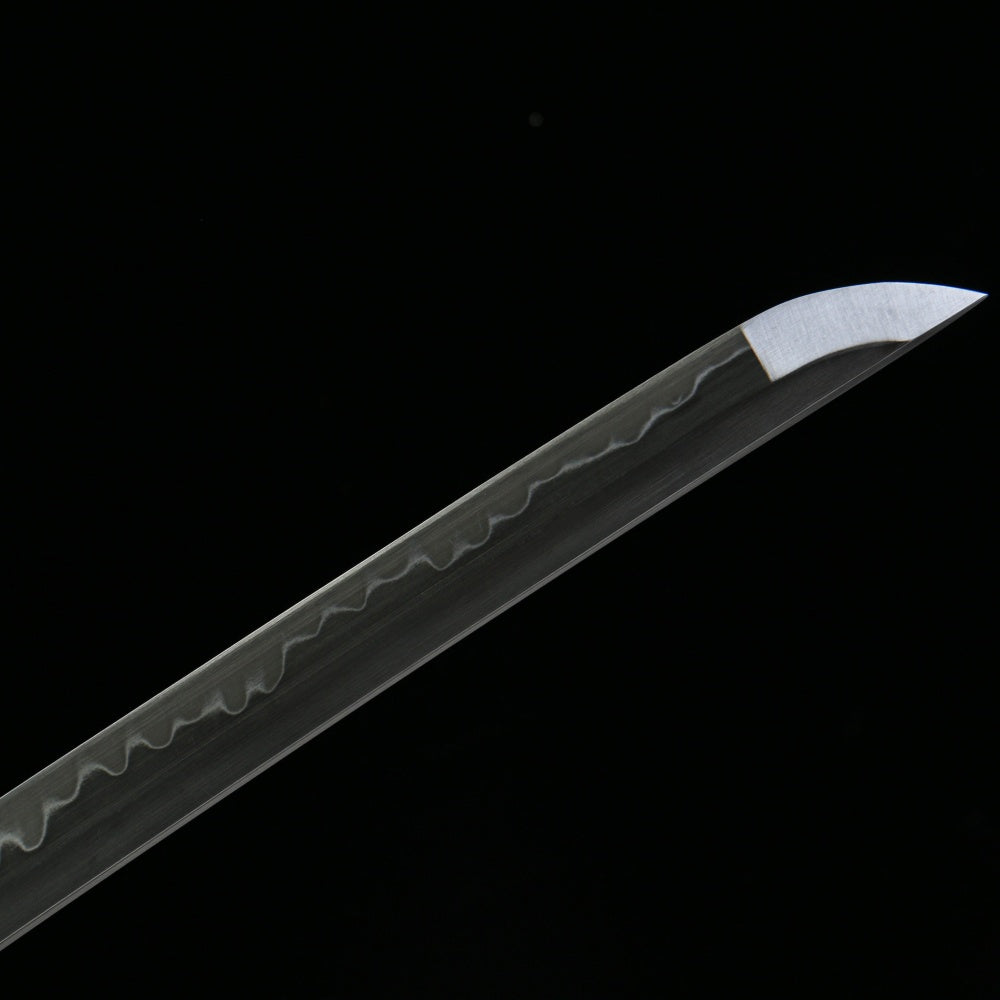 Ghost of Tsushima Katana - T10 Clay Tempered (Yakiba) Blade, Blue Bark Wood Saya, Anime Game Collectible, Model 610,Battle-ready katana