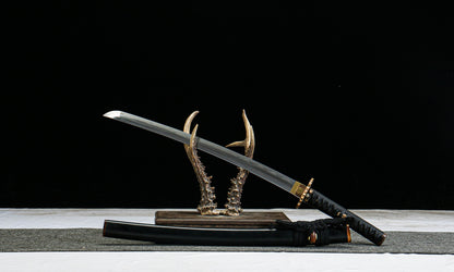 "Orchid Shadow Wakizashi" - 22" Hand-Forged Clay-Tempered Steel | Gilded Copper Fittings & Cedar Saya | No.3050Battle-ready katana