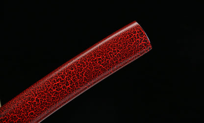 "Celestial Flame" 1065 Steel Wakizashi - 12.6" Oil-Tempered Blade | Zinc Alloy Fittings & Cedar Saya | No.310Hand-forged katana