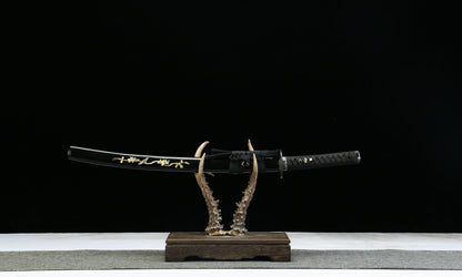 "Golden Scale" Hand-Forged Katana - 22" Clay-Tempered Blade | Gold/Silver Fittings & Mother-of-Pearl Saya | No.3850Hand-forged katana