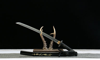 "Golden Scale" Hand-Forged Katana - 22" Clay-Tempered Blade | Gold/Silver Fittings & Mother-of-Pearl Saya | No.3850Hand-forged katana