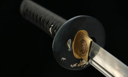 "Golden Scale" Hand-Forged Katana - 22" Clay-Tempered Blade | Gold/Silver Fittings & Mother-of-Pearl Saya | No.3850Hand-forged katana