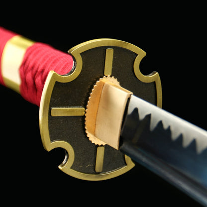 Sandai Kitetsu Replica - Anime Style Collection Sword, 1045 Steel Oil-Quenched, Blue Bark Wood Sheath, 103cm Overall, Model 370,Battle-ready katana