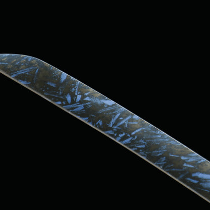 "Boya Dusk Fang" Katana - 28.3" Twilight-Forged 1045 Carbon Steel | Oxidation-Resistant Zinc Alloy | Weathered Blue Bark Saya | 40.5" Predator Collection,Battle-ready katana