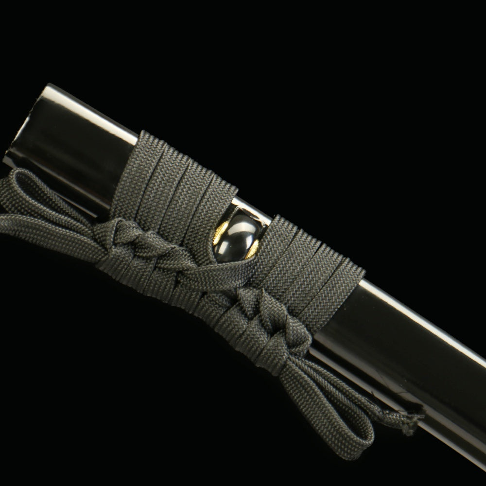 "Boya Dusk Fang" Katana - 28.3" Twilight-Forged 1045 Carbon Steel | Oxidation-Resistant Zinc Alloy | Weathered Blue Bark Saya | 40.5" Predator Collection,Battle-ready katana