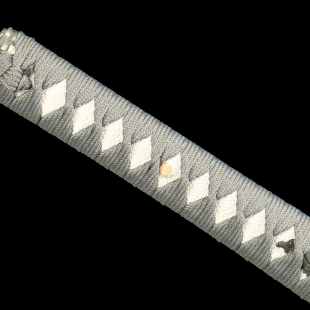 "Byakko Roaring Tiger" Katana - 28.3" Divine Beast 1065 Steel | Frosted Zinc Fittings | Winter Blue Bark Saya | Four Guardians Collection,Battle-ready katana