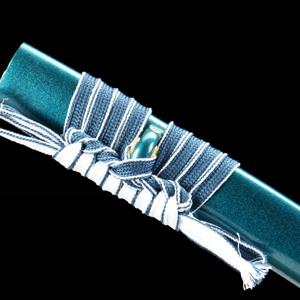 "Cosmic Anvil" Damascus Katana - 28.3" Twist Core Steel | Patina Copper Fittings | Celestial Wood Saya | Limited Edition Art Sword,Functional samurai sword