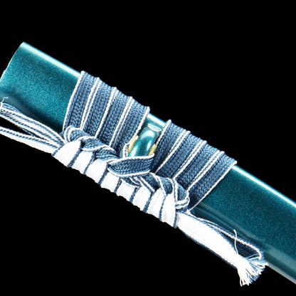 "Cosmic Anvil" Damascus Katana - 28.3" Twist Core Steel | Patina Copper Fittings | Celestial Wood Saya | Limited Edition Art Sword,Functional samurai sword