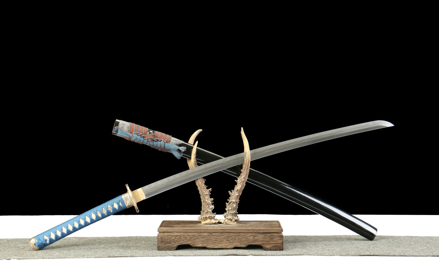 "Celestial Forge" Traditional Katana - 28.3" Tamahagane Steel | Copper Cloud Fittings | Partial Rayskin Saya | Master Smith's Legacy,Functional samurai sword