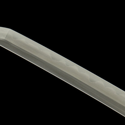 "Silver Heron" Monk-Forged Katana - 28.3" Tamahagane Steel | Gilt Copper Fittings | Partial Stingray Saya | Imperial Artisan Series,Functional samurai sword