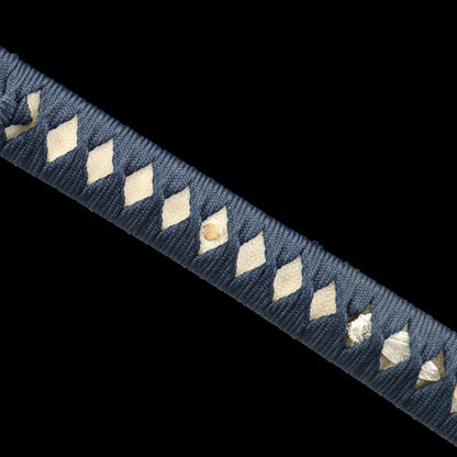 "Silver Heron" Monk-Forged Katana - 28.3" Tamahagane Steel | Gilt Copper Fittings | Partial Stingray Saya | Imperial Artisan Series,Functional samurai sword