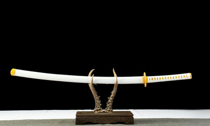 Demon Slayer: Zenitsu Agatsuma Nichirin Sword Replica - Anime Collectible, 105cm with Blue Lacquered Wood Sheath, Official Style,Battle-ready katana