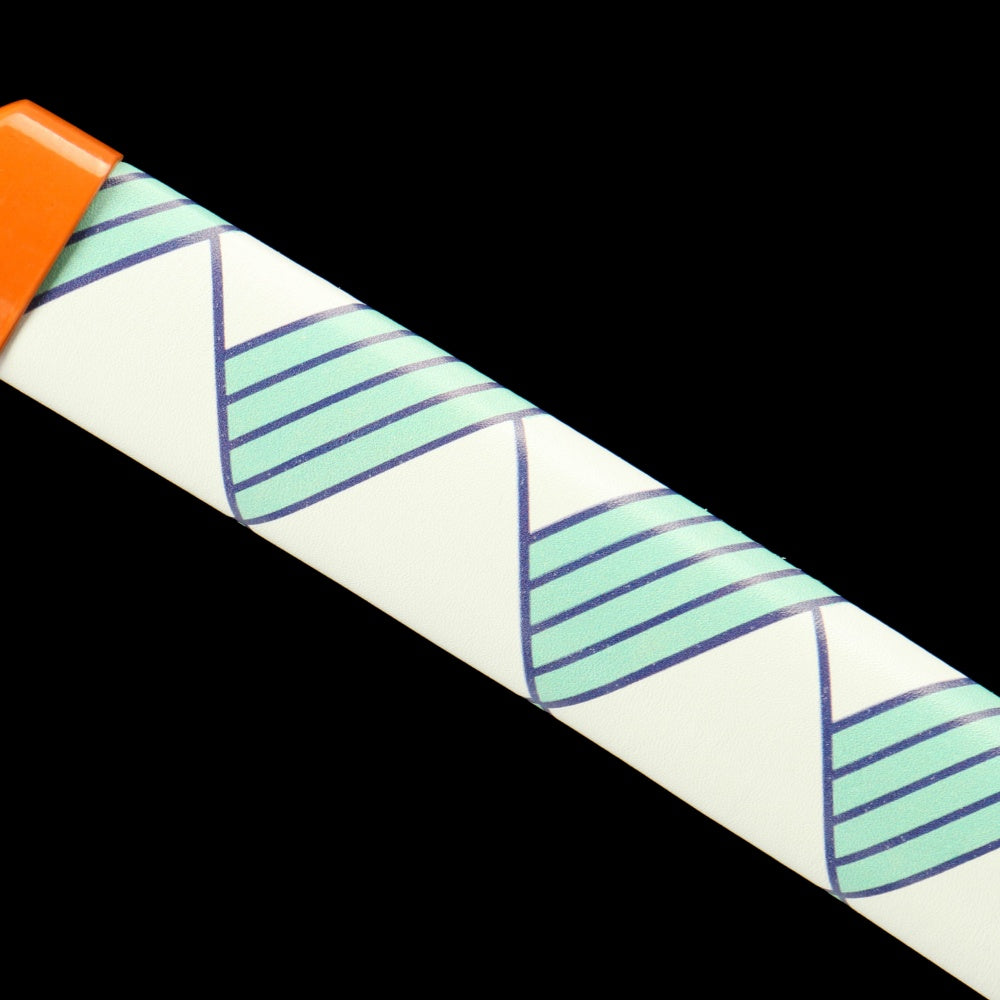 Demon Slayer: Kyojuro Rengoku's Nichirin Sword Replica - Anime Style with Green Lacquered Sheath, 58HRC Hardness, for Cosplay & Display,Battle-ready katana